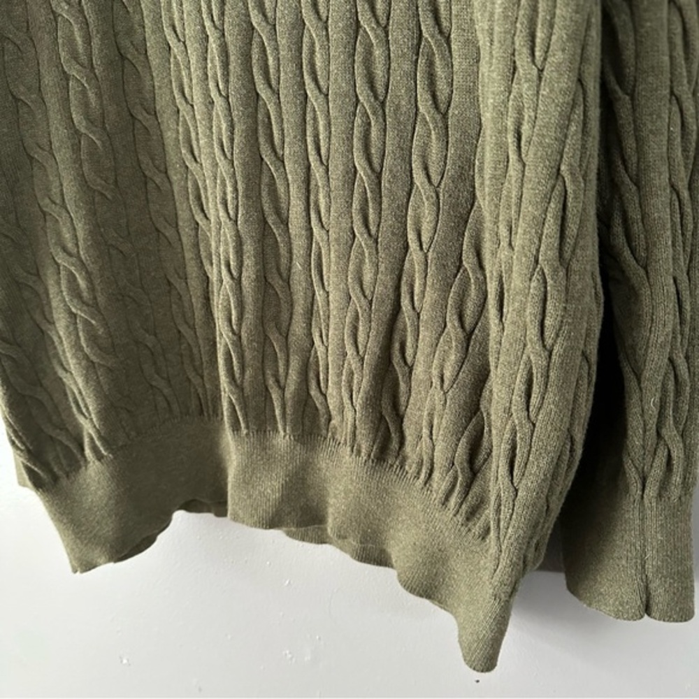 Oak Hill Men's 100% Cotton Botton Collar Sweater | Army Green - Picture 2 of 9
